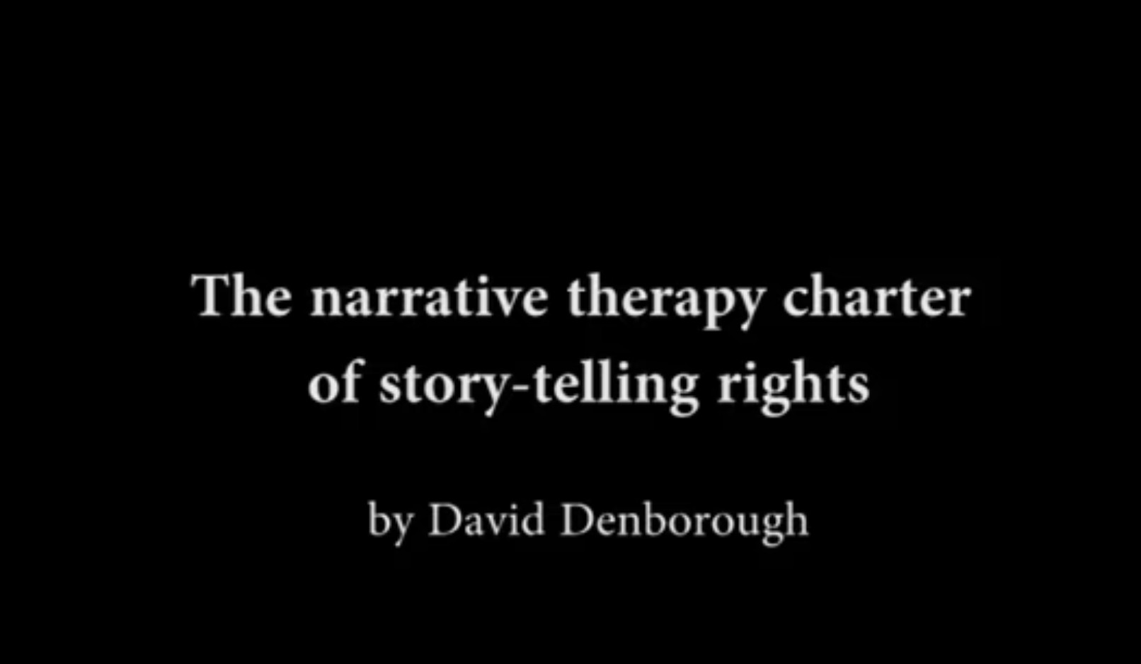 Read more about the article The ‘draft’ Narrative Therapy Charter of Storytelling rights
